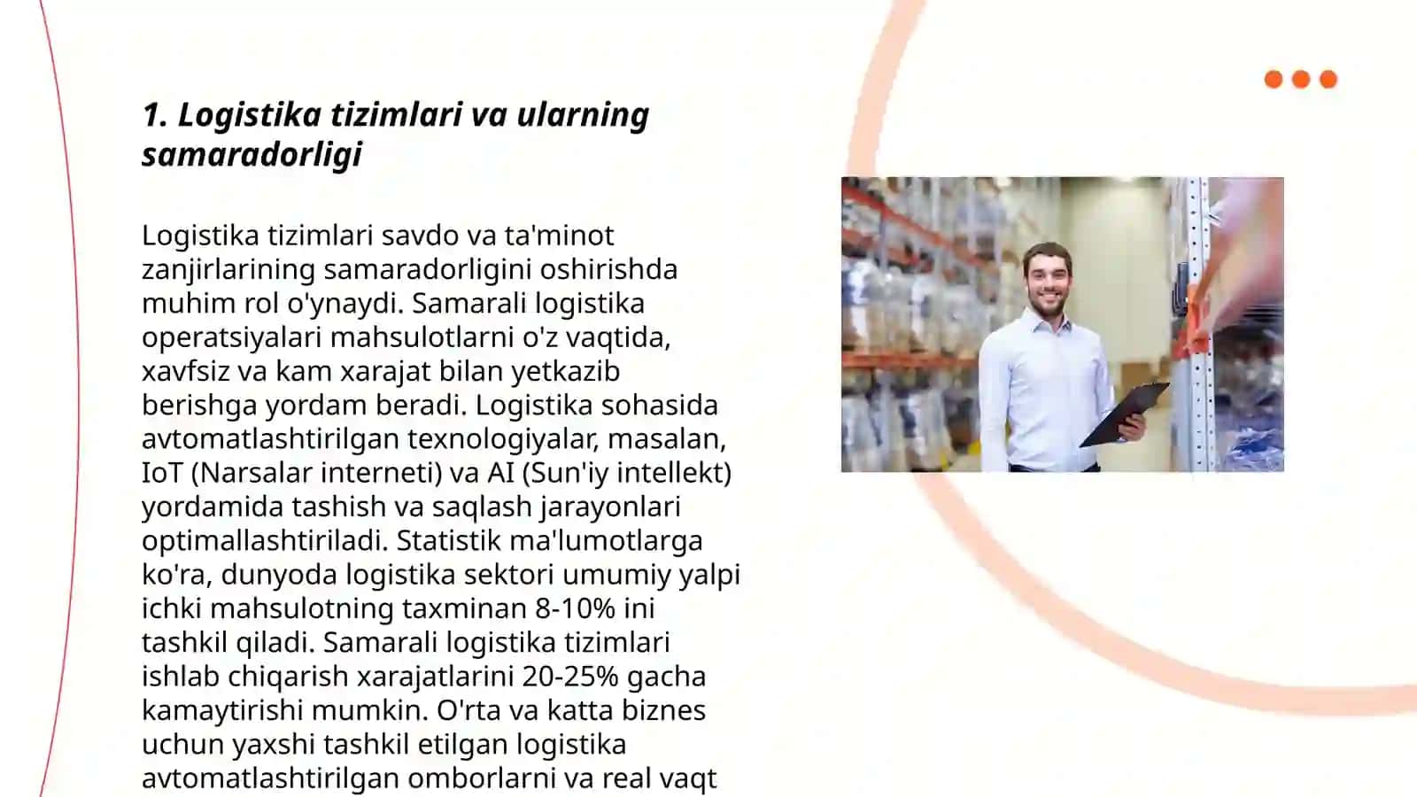 Logistika da xarajatlar va daromadlarni taxlil qilish 3
