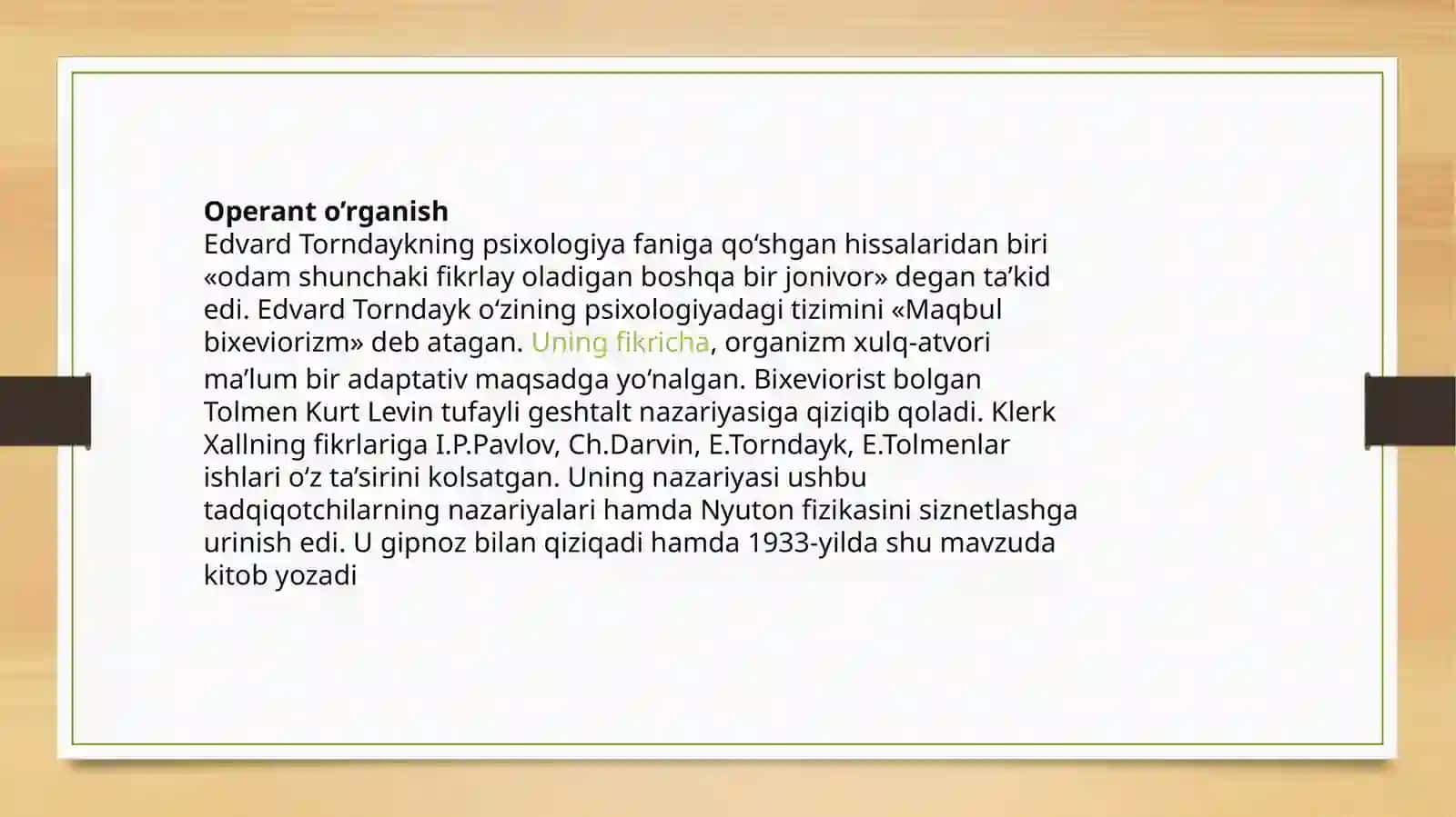 Operant o‘rganish 3