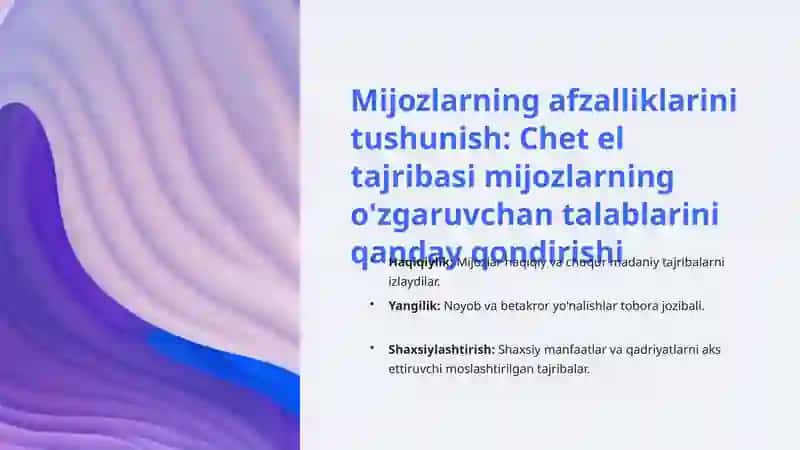 O‘zbekistonda turoperator biznesini rivojlantirishda xorijiy tajribalarni qo‘llash usullari 3