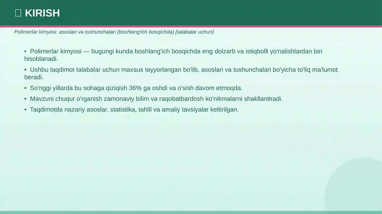 POLIMERLAR KIMYOSI 3
