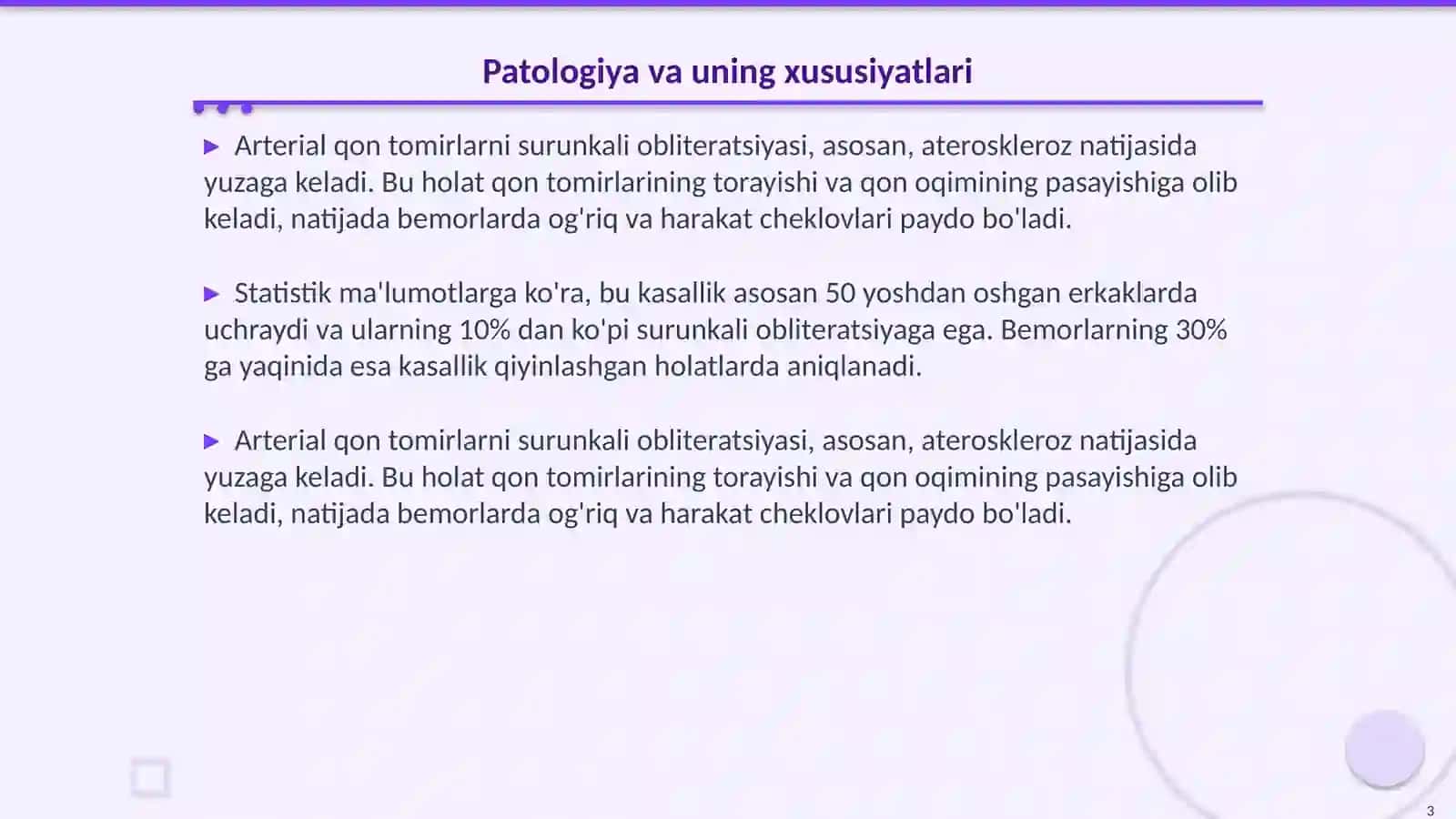 Arterial qon tomirlarni surunkali obliteratsiyasida zamonaviy davolash usullari 3