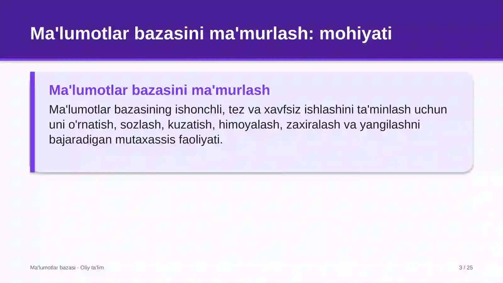 Tergov organlarida ma'lumotlar bazasini ma'murlash 3
