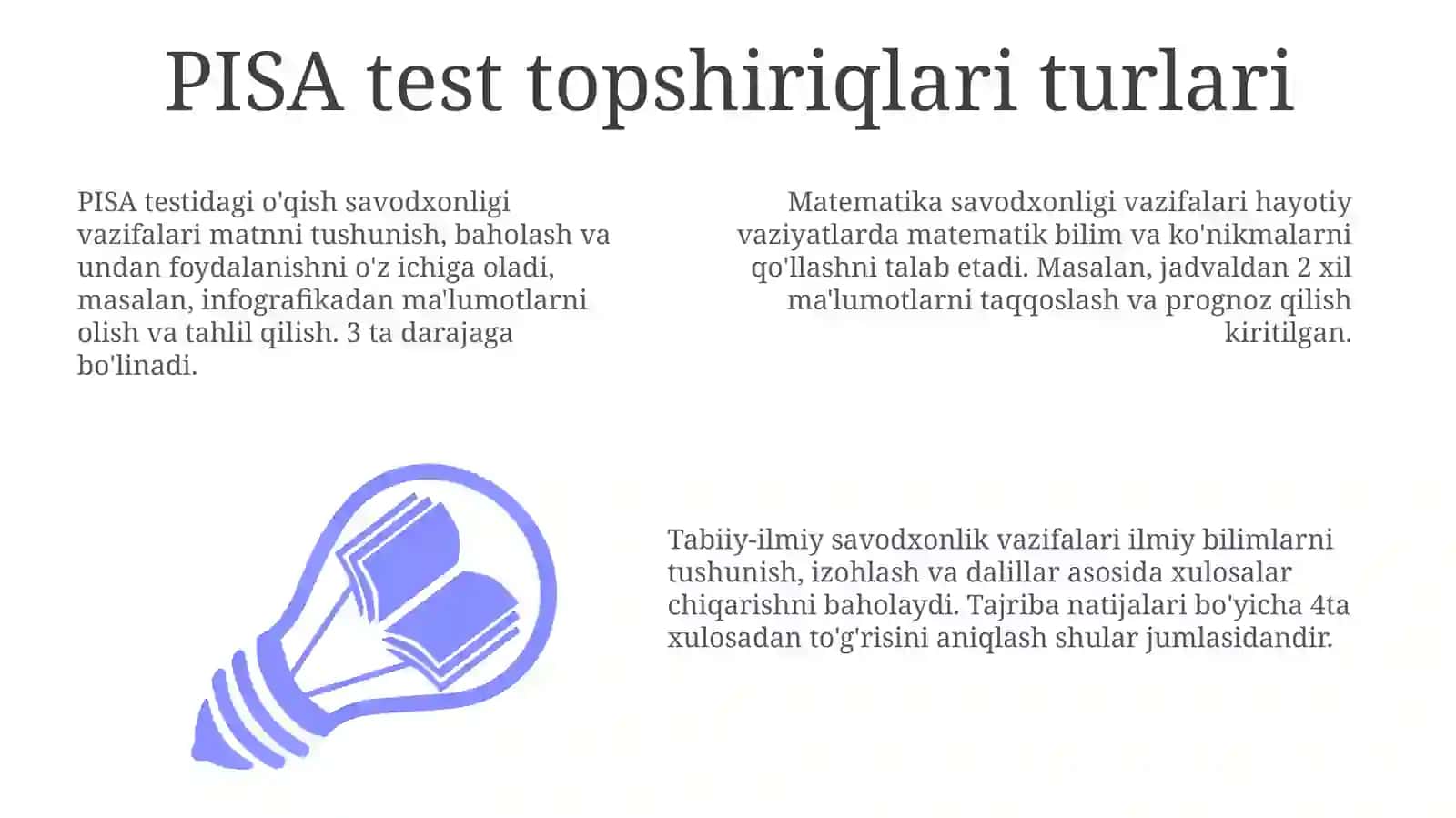 PISA test vazifalarining turlari va ularning baholash mezonlari 3