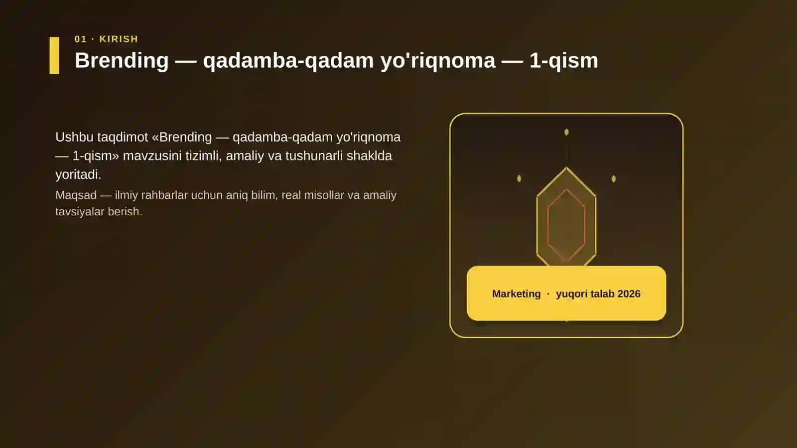 Brending — qadamba-qadam yo'riqnoma — 1-qism 3