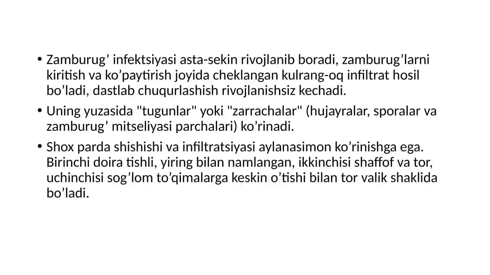 Shoxpardaning zamburug’li zararlanishi (Parazitar (akantomeb) yiringlik keratitlar) 3