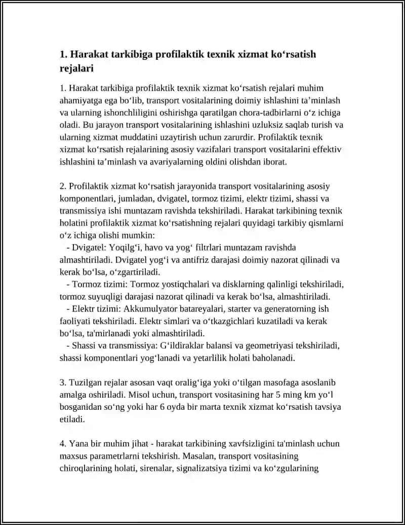 HARAKAT TARKIBIGA PROFILAKTIK TEXNIK XIZMAT KO‘RSATISH VA TAMIRLASH 3