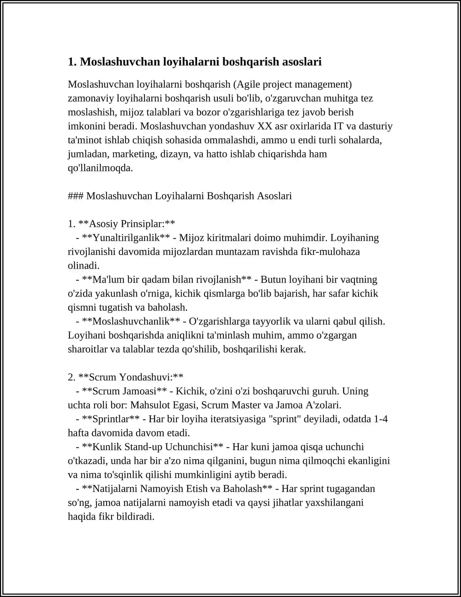 AXBOROT TEXNOLOGIYALARIDA LOYIHALARNI BOSHQARISHNING MOSLASHUVCHAN METADOLOGIYALARI 3