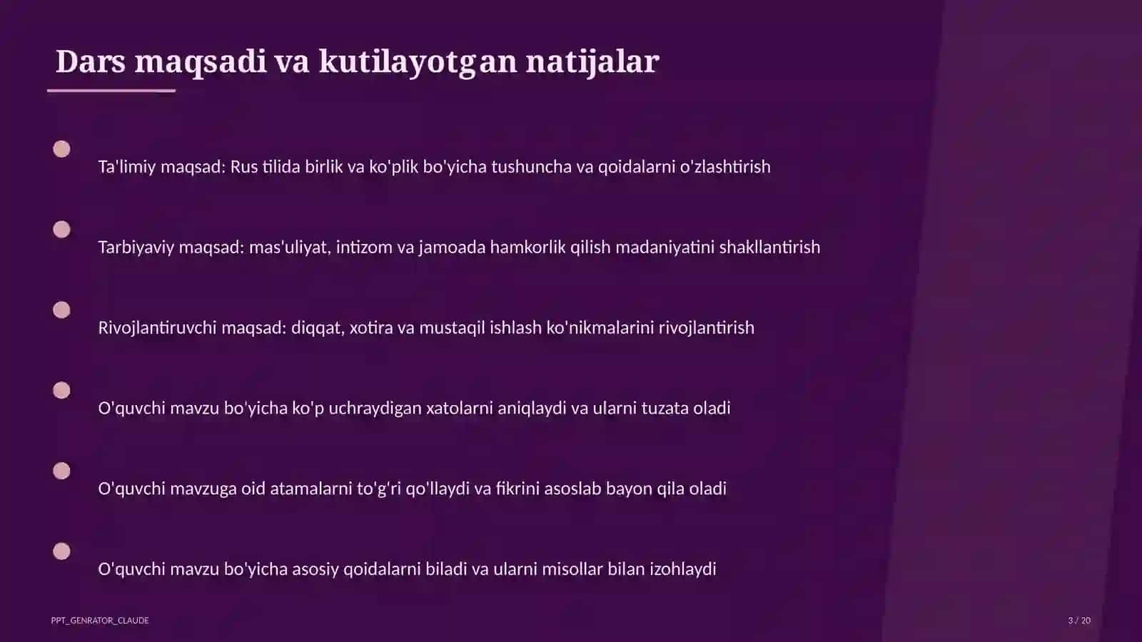 Rus tilida birlik va ko'plik (3-sinf) 3