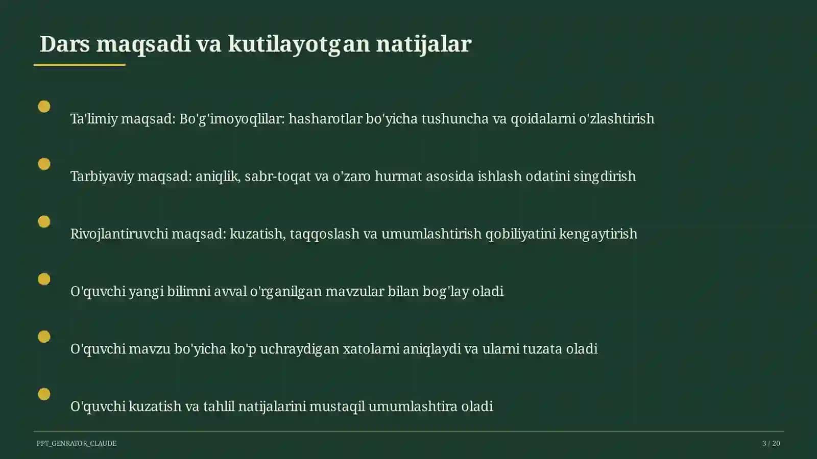 Bo'g'imoyoqlilar: hasharotlar (7-sinf) 3