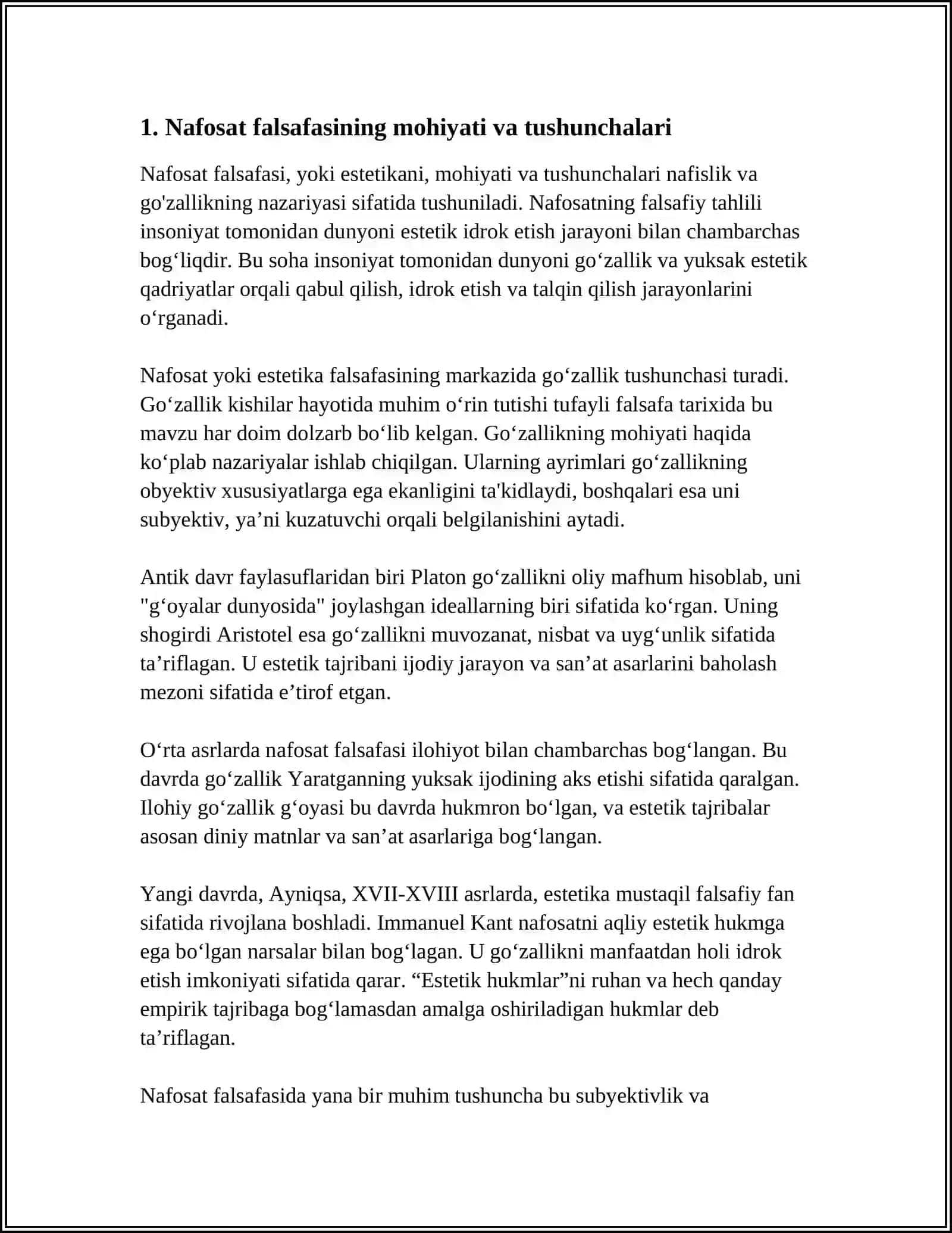 NAFOSAT FALSAFASI ( ESTETIKA ) 3