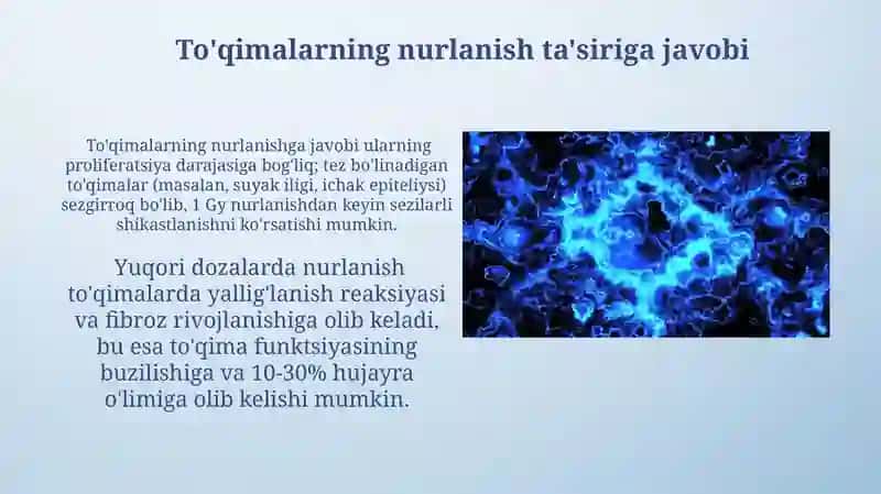 To'qimalarning nurlanishi 3