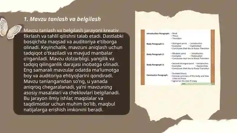 Mavzu tanlash va belgilash 3