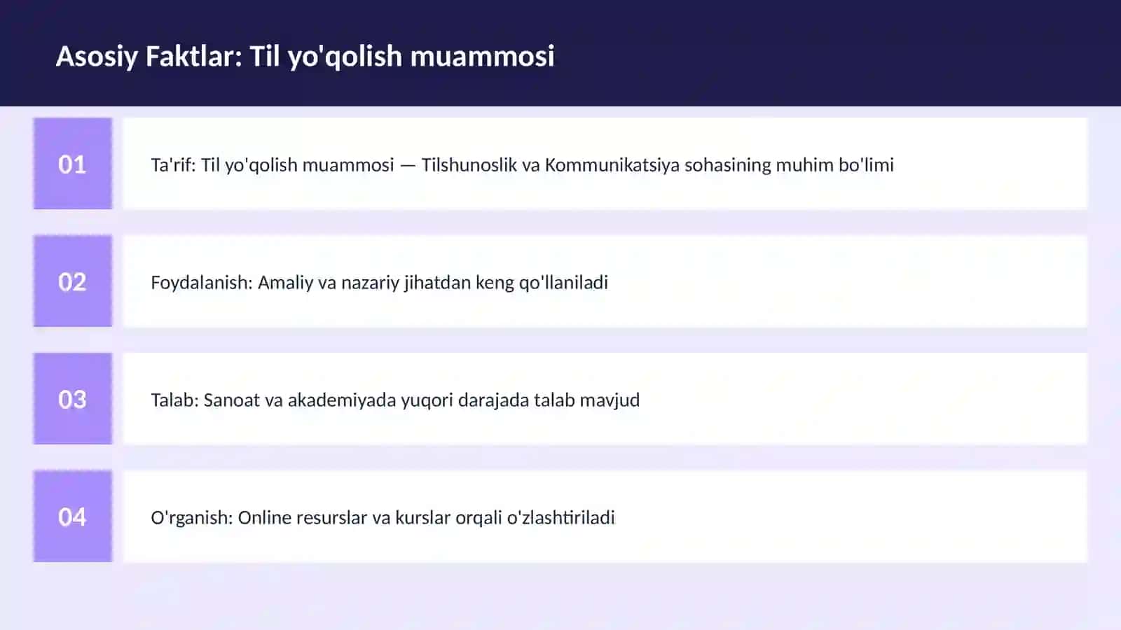 Til yo'qolish muammosi 3