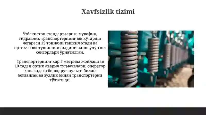 Gidravlik transporterning vazifasi tuzulishi va ishlash tartibi 3
