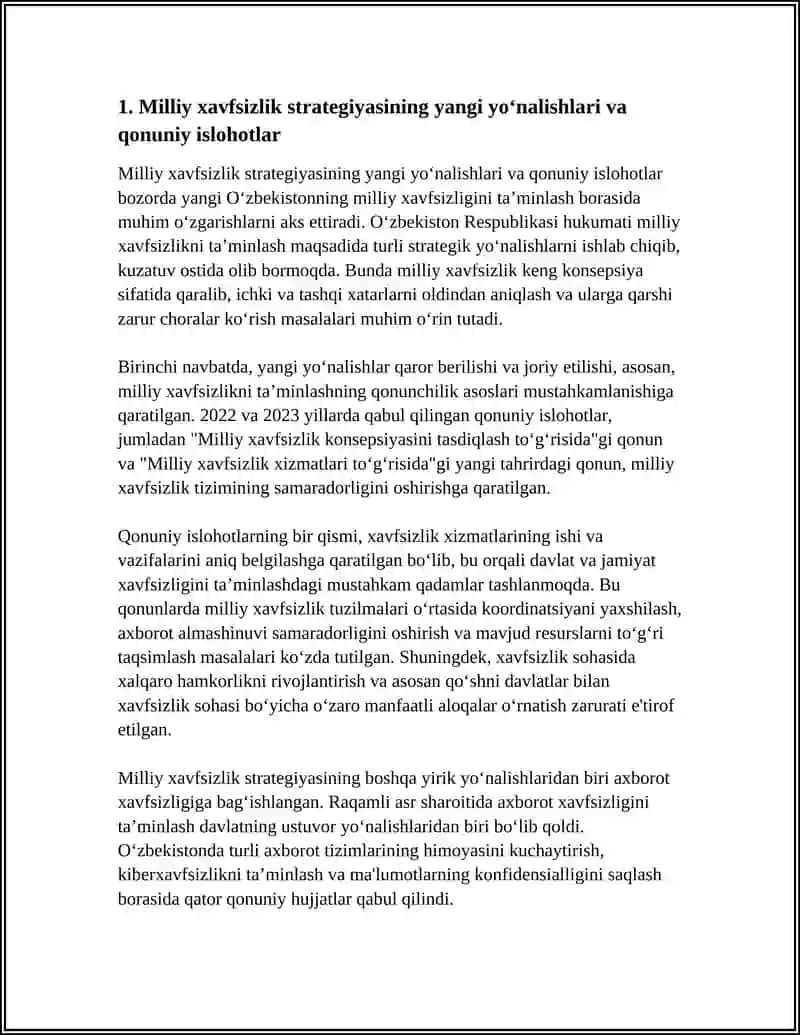 MILLIY XAVFSIZLIKNI TA'MINLASH BORASIDA AMALGA OSHIRILAYAOTGAN ISHLAR 3