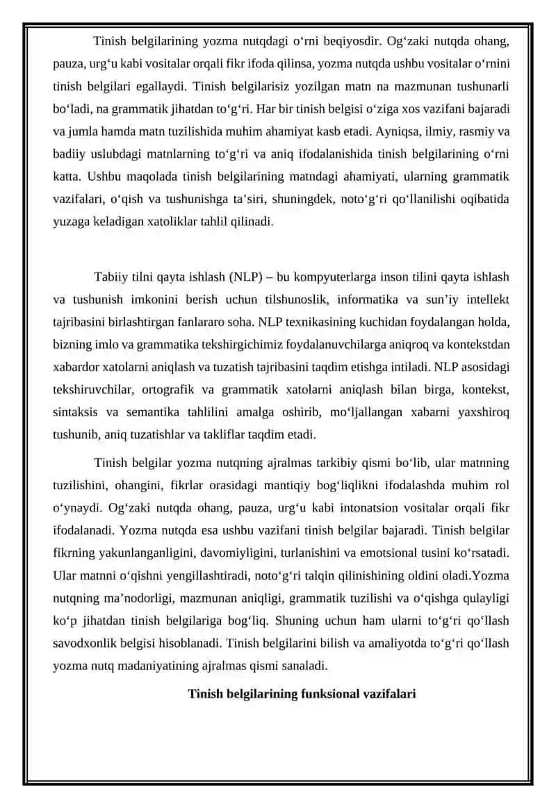 Tinish belgilarining vazifasiga ko’ra turlari 3