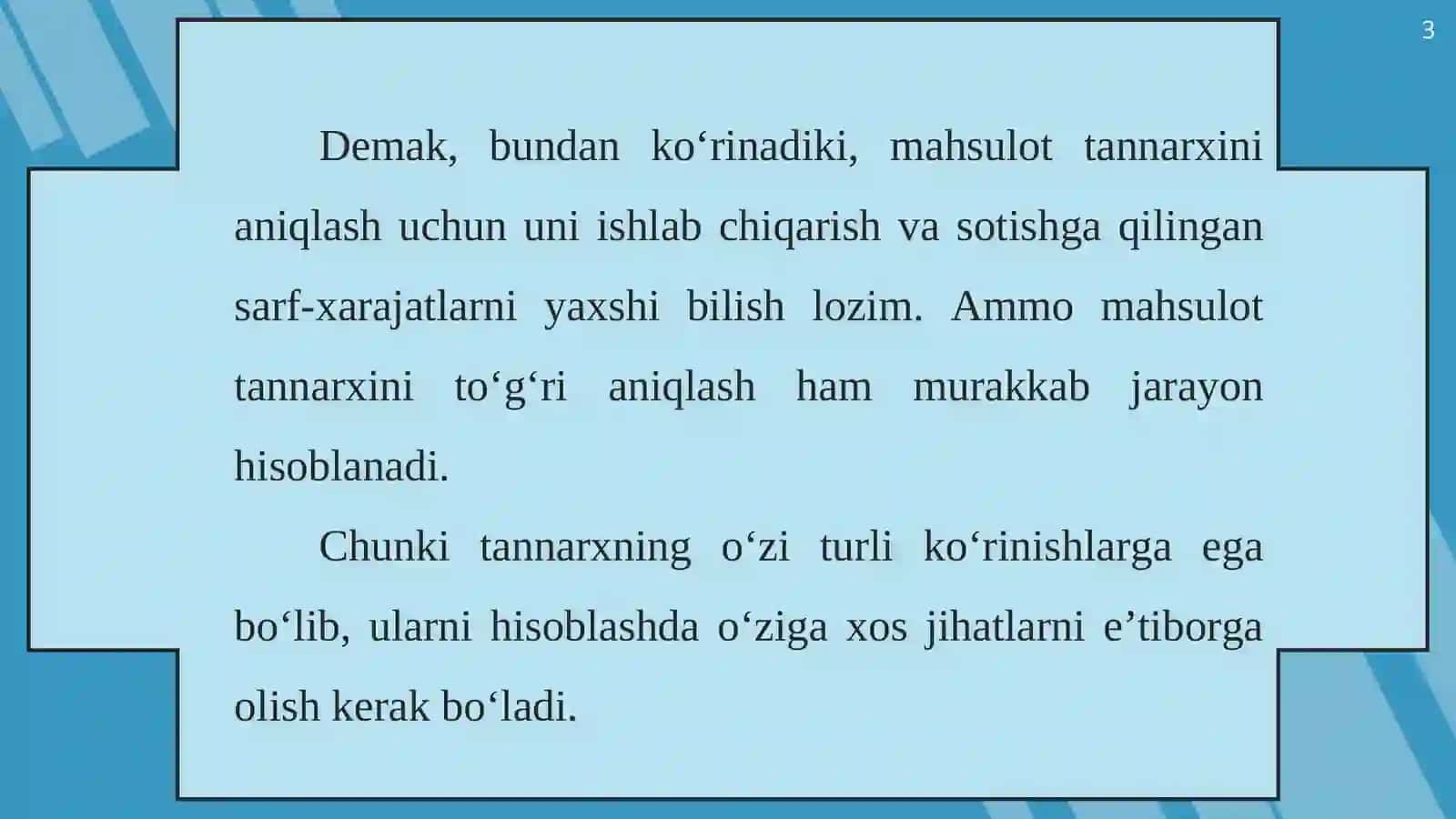 11-sinf tadbirkorlik asoslari darsligi 19-mavzu: TANNARX TUSHUNCHASI 3