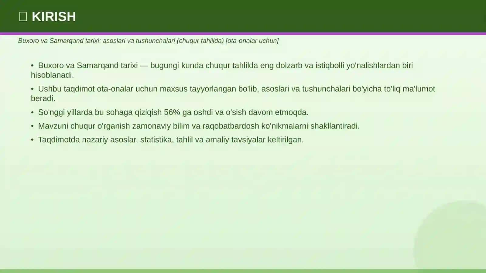 BUXORO VA SAMARQAND TARIXI Asoslai va tushunchalari 3