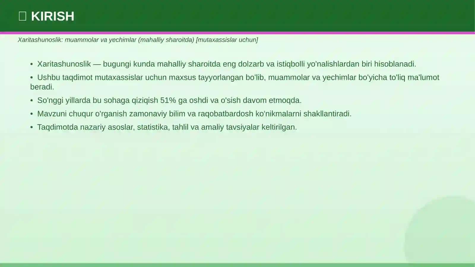 Xaritashunoslik: Muammolar va Yechimlar 3