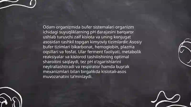 Odam organizmida bufer sistemalari va ularning ahamiyati 3