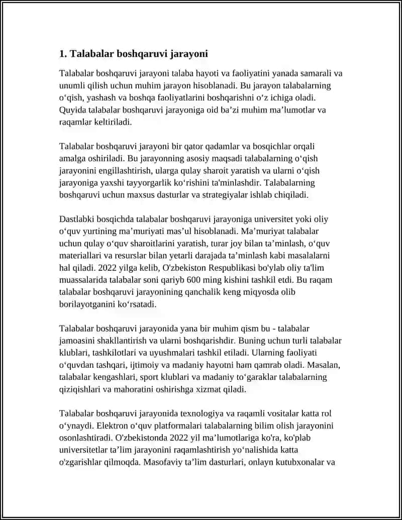 Talabalar boshqaruvi jarayoni 3