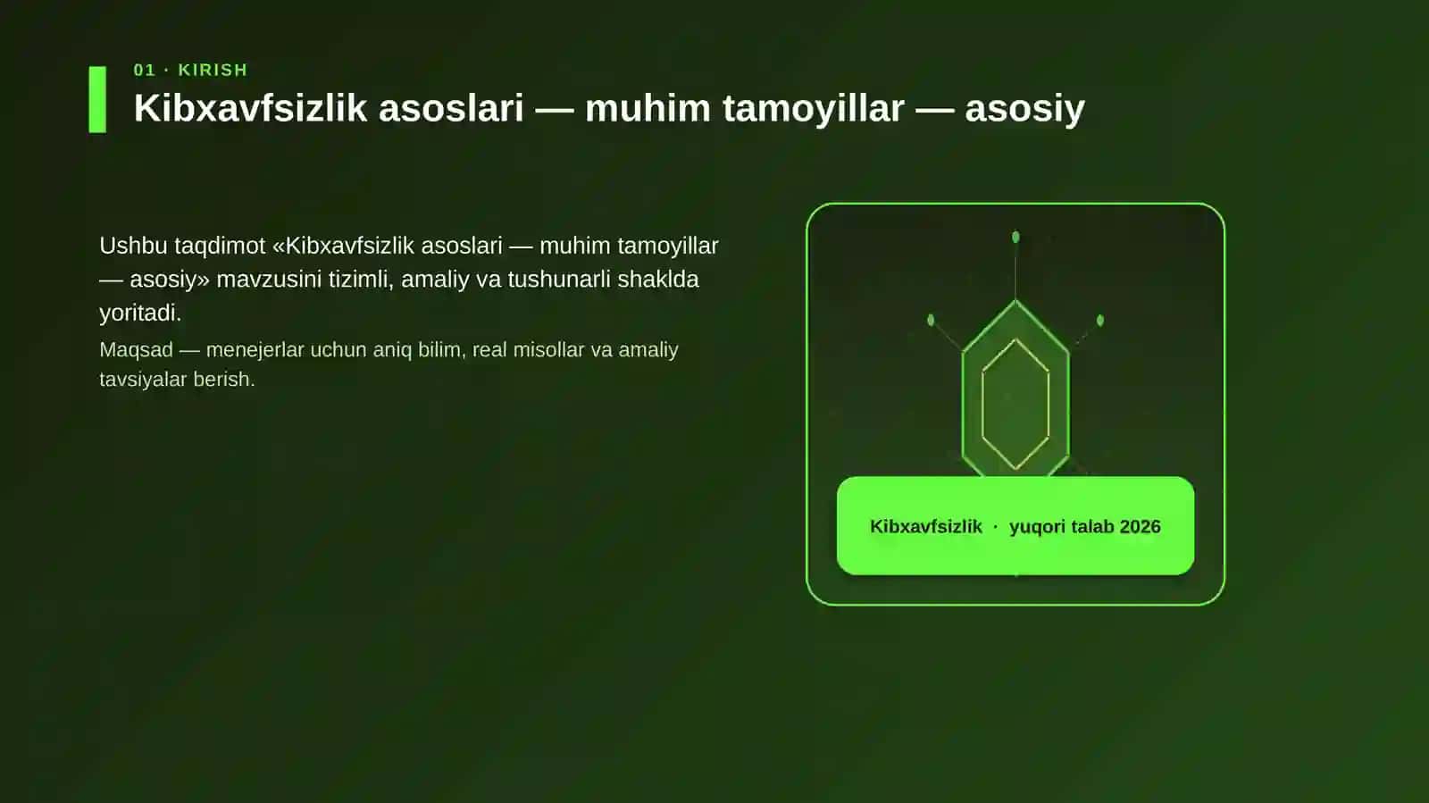 Kibxavfsizlik asoslari — muhim tamoyillar — asosiy 3