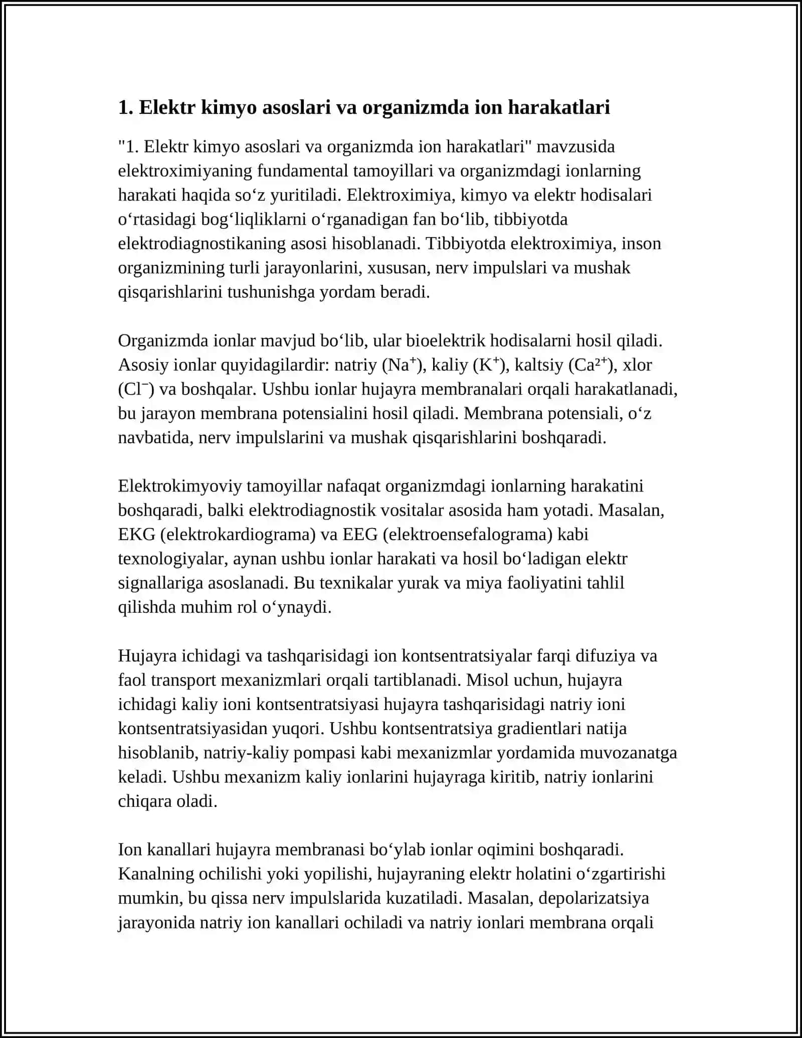 ELEKTIROKIMYO - TIBBIYOTDA ELEKTRODIAGNOSTIKANING ASOSI 3