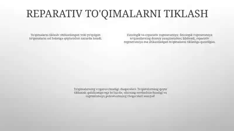 To'Qimalarning Fiziologik Va Reparativ Regeneratsiyasi 3