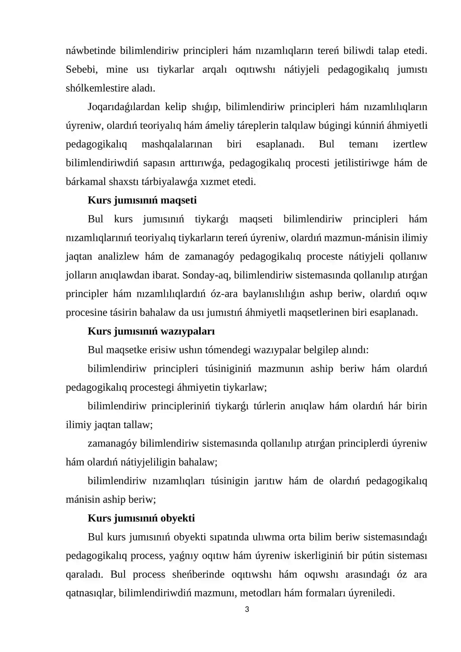 BILIMLENDIRIW PRINCIPLERINIŃ TEORIYALIQ TIYKARLARI 3