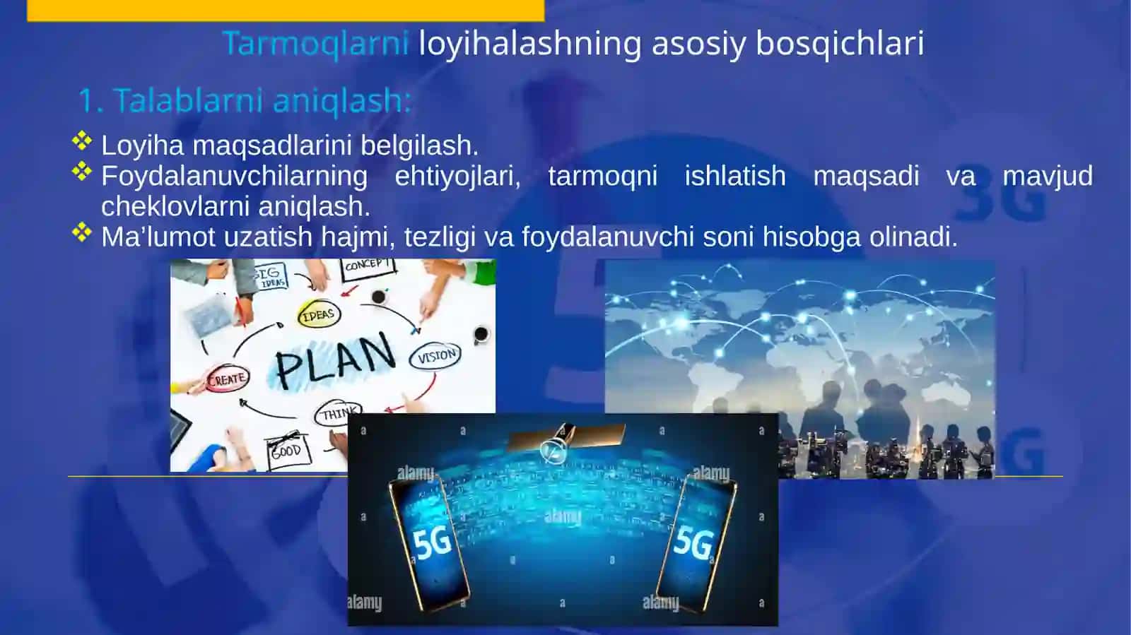 Tarmoqlarni loyihalash. Loyihalardagi asosiy tushunchalar. 3