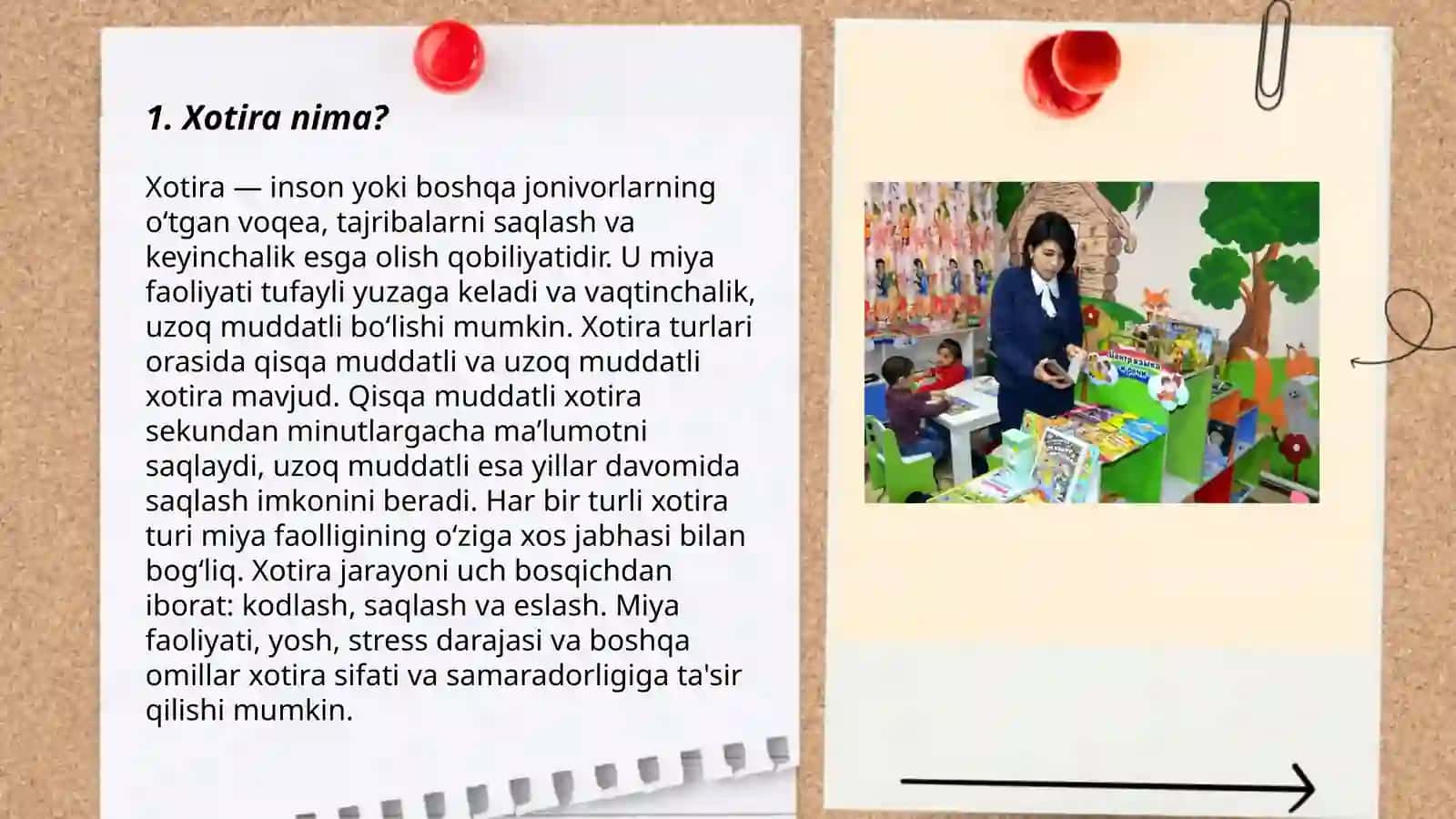 Xotira jarayonlari rivojlanishi 3
