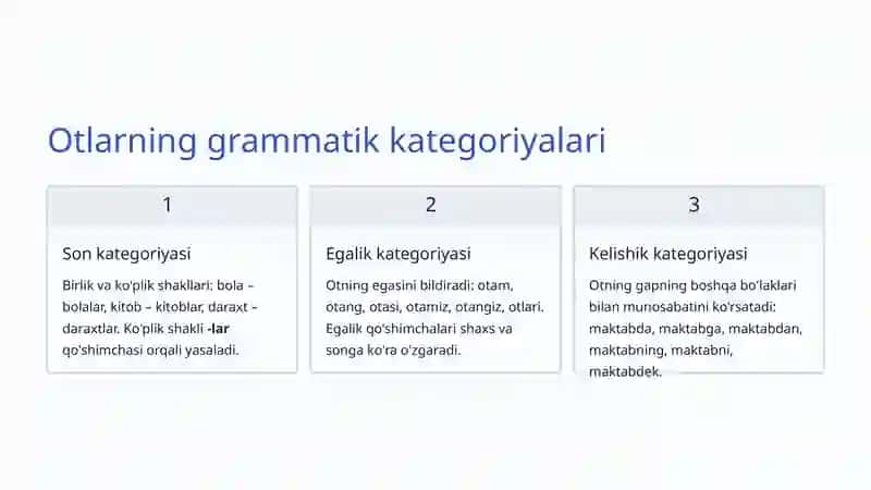 Otlarning gapdagi vazifalari 3