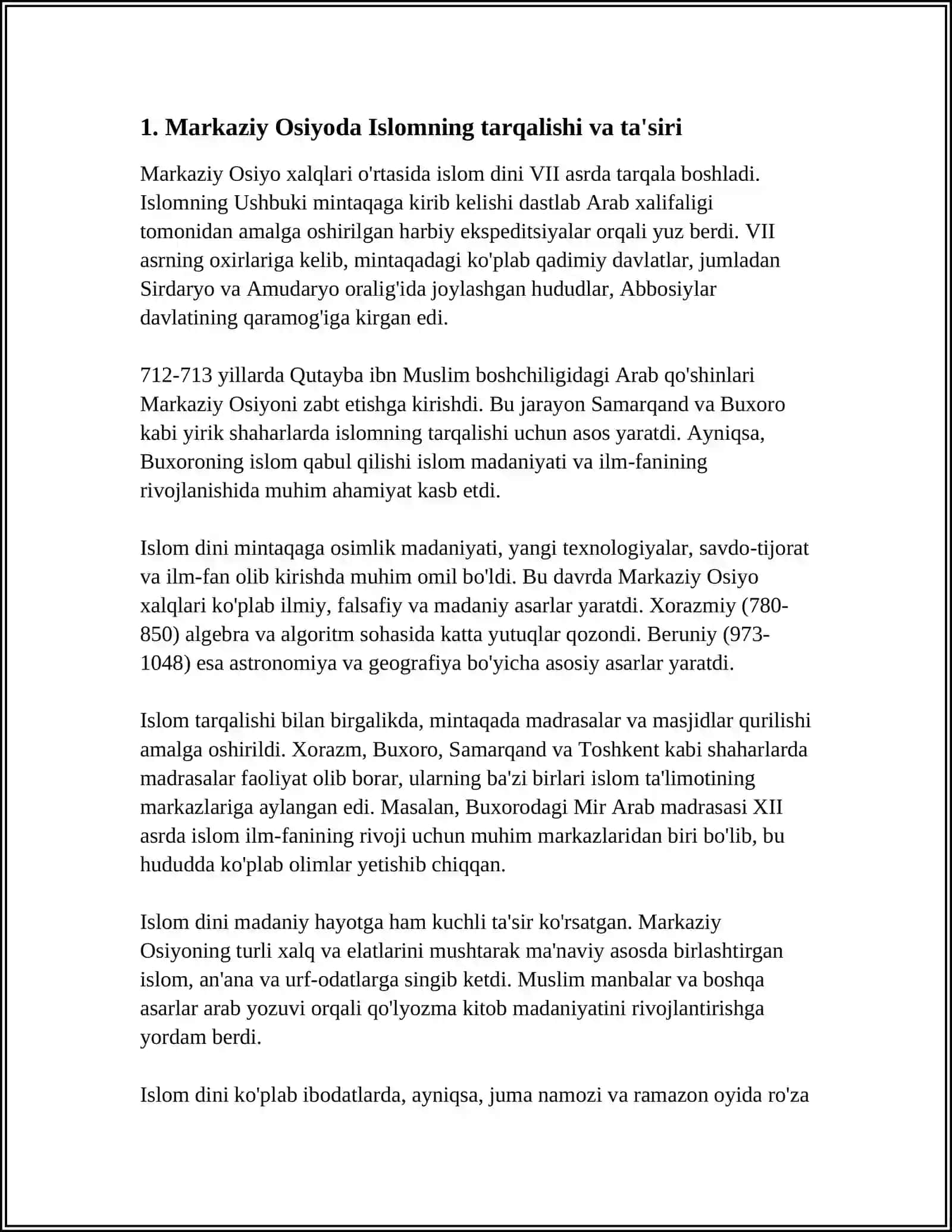 ILK O'RTA ASRLARDA MARKAZIY OSIYODA MA'NAVIYAT,ILM-FAN VA MADANIYAT 3
