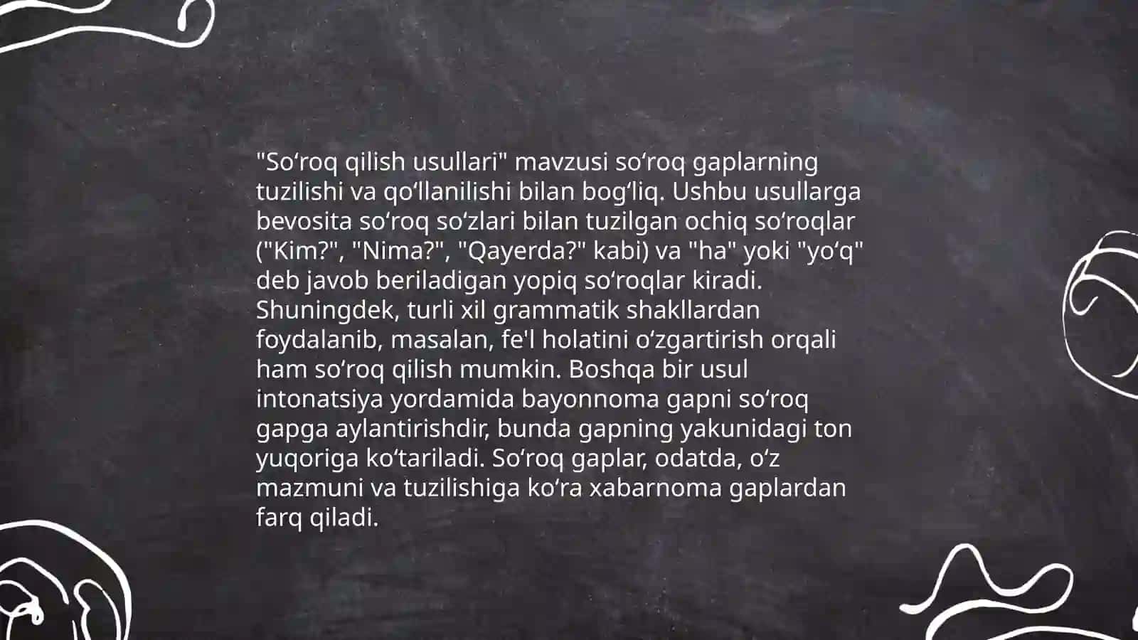 Soʻroq qilishning umumiy asoslari 3