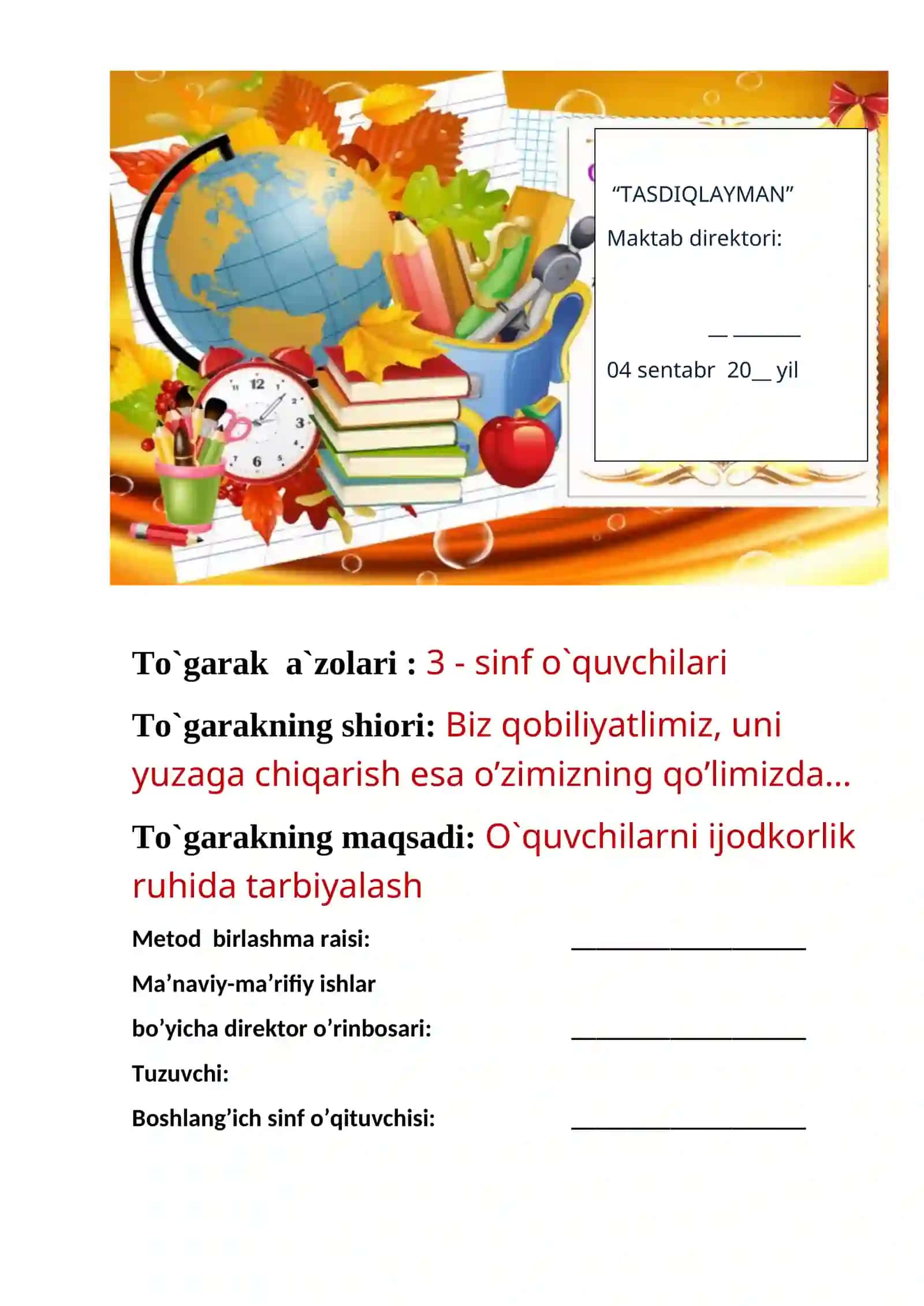 IFODALI O'QISH to'garagii 3-sinf. 3