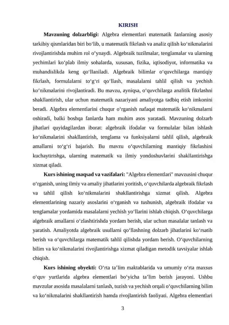 ALGEBRA ELEMENTLARI MAVZUSIDA TARIXIY MATERIALLARDAN FOYDALANISH 3