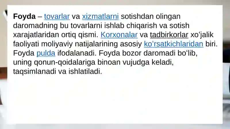 FOYDA VA ZARARLAR TAHLILI 3