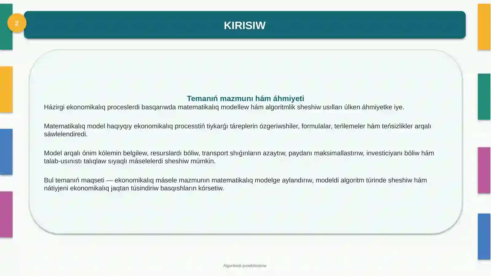 Algoritmdi proektlestiriw 3