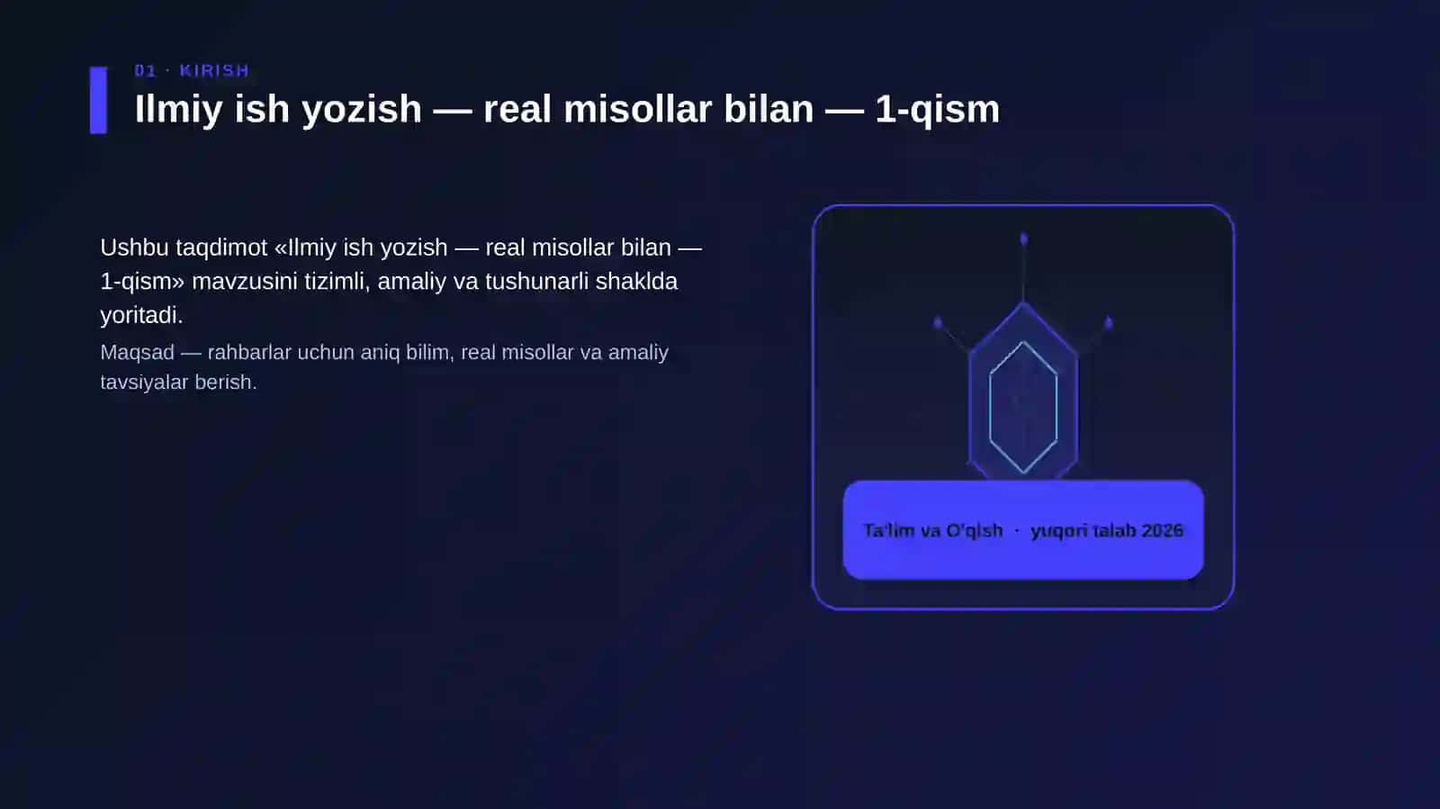 Ilmiy ish yozish — real misollar bilan — 1-qism 3
