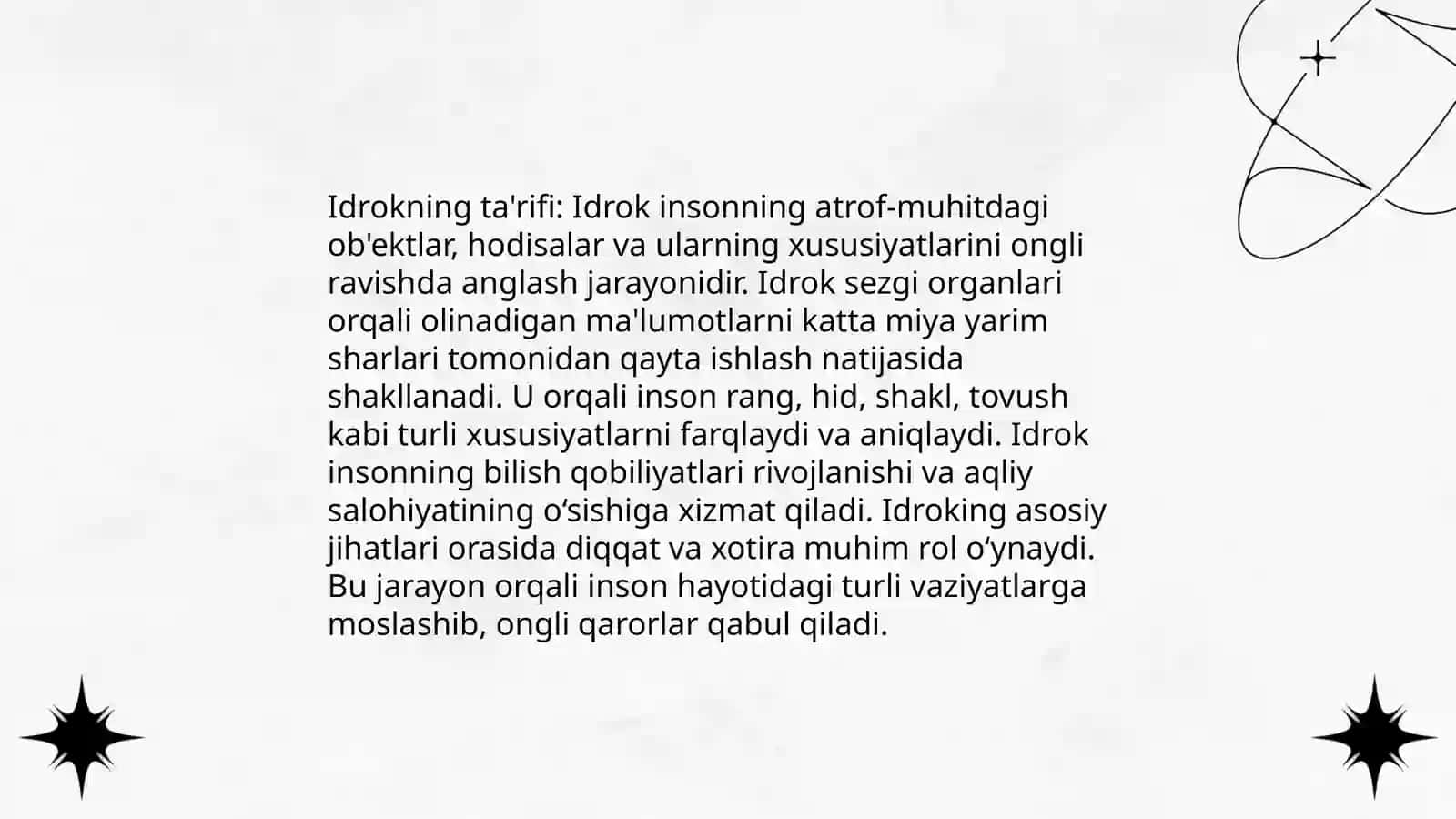 Idrok haqida tushuncha va uning xususiyatlari 3