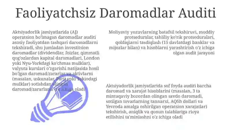 Faoliyatchsiz Daromadlar Auditi 3