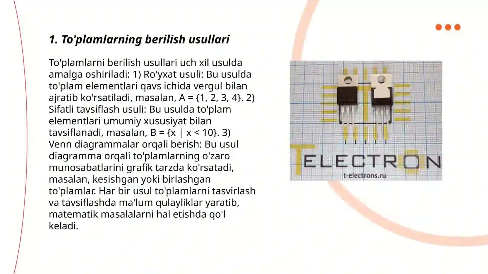 To'plamlarning berilish usullari 3