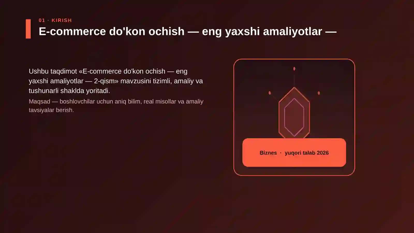 E-commerce do'kon ochish — eng yaxshi amaliyotlar — 2-qism 3