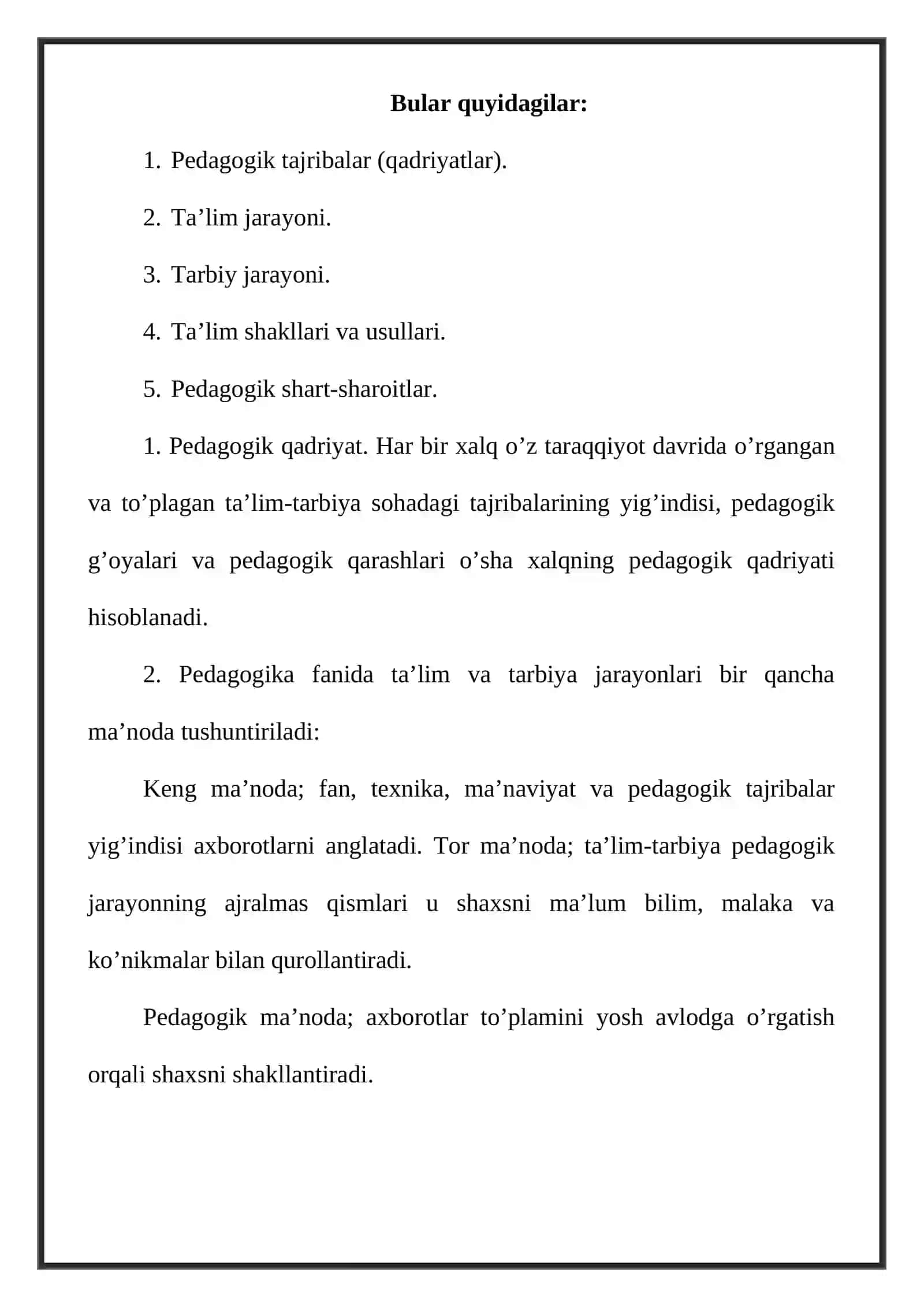 Pedagogika fanining predmeti, maqsad va vazifalari 3