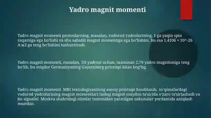 Magnit Rezanans tamagrafiyaning Fizik asoslari 3