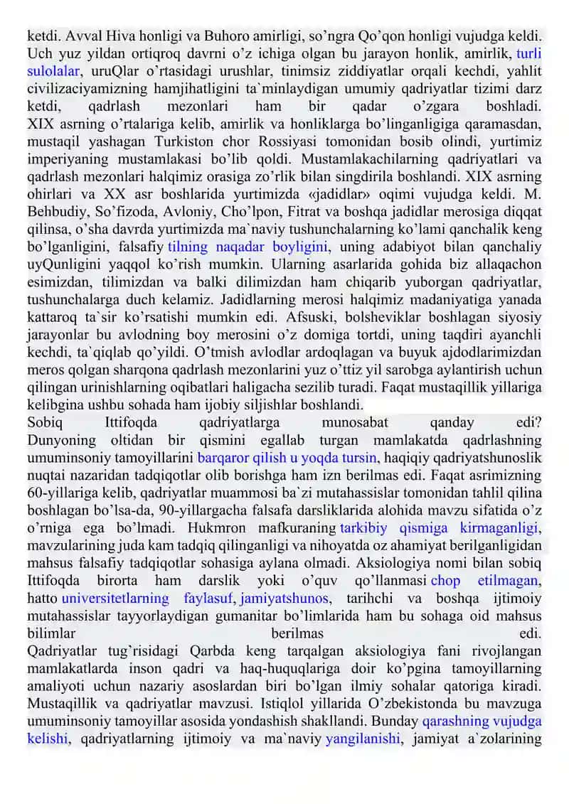 Qadriyatlar Falsafasi 3