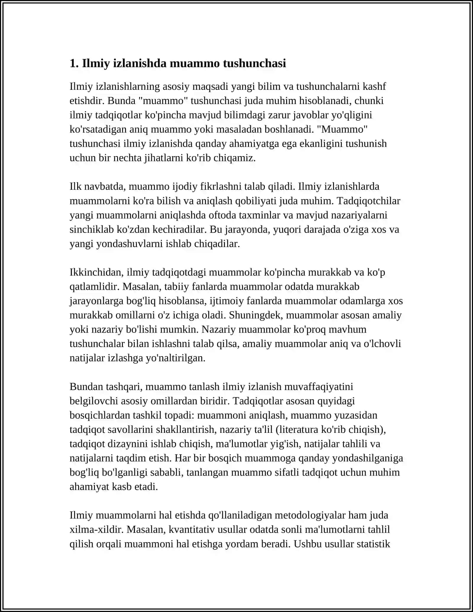 ILMIY IZLANISHDA MUAMMONING QO'YILISHI 3