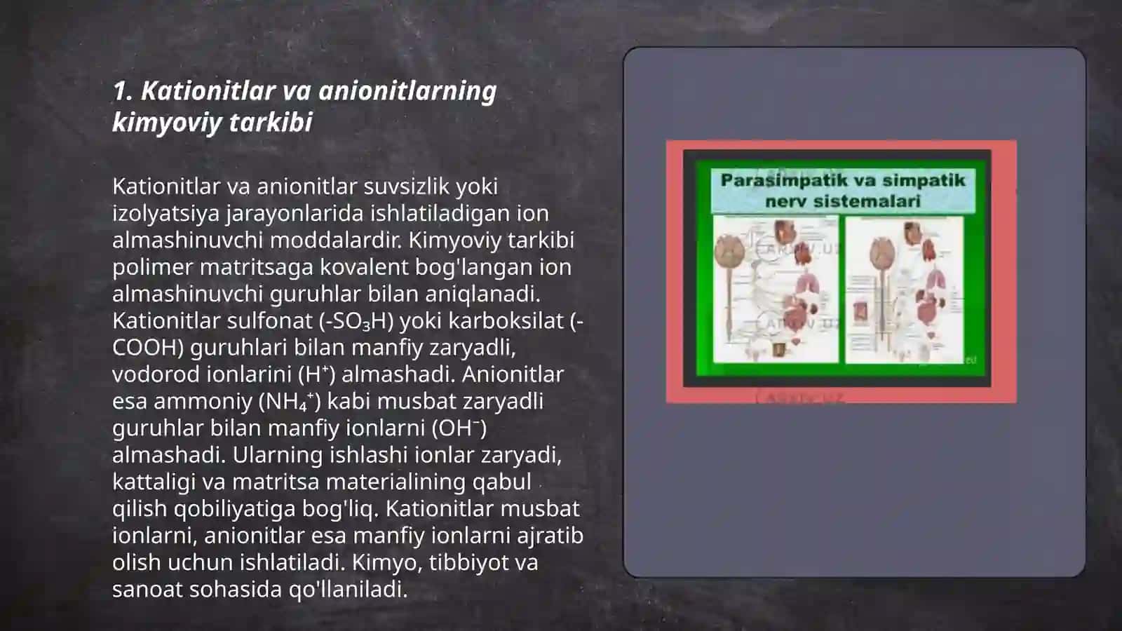 Kationitlar va anionitlar 3