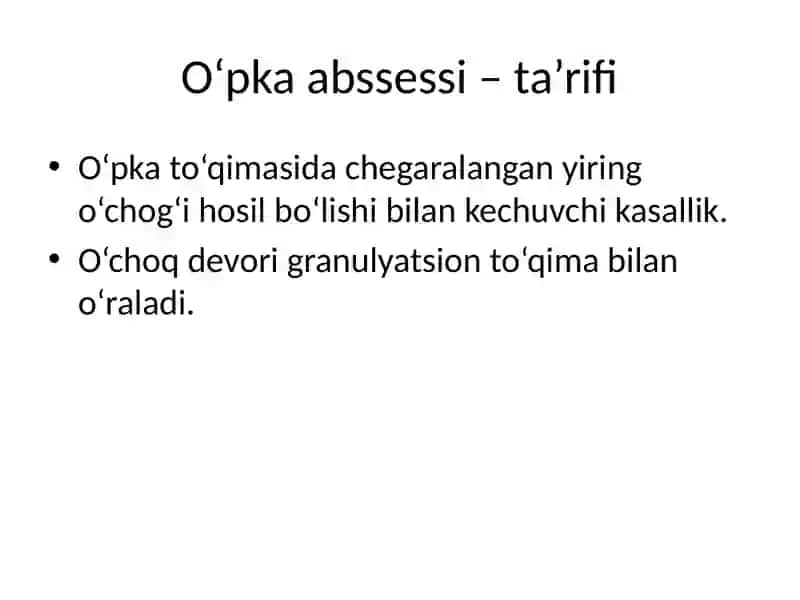 O‘pkaning yiringli kasalliklari 3