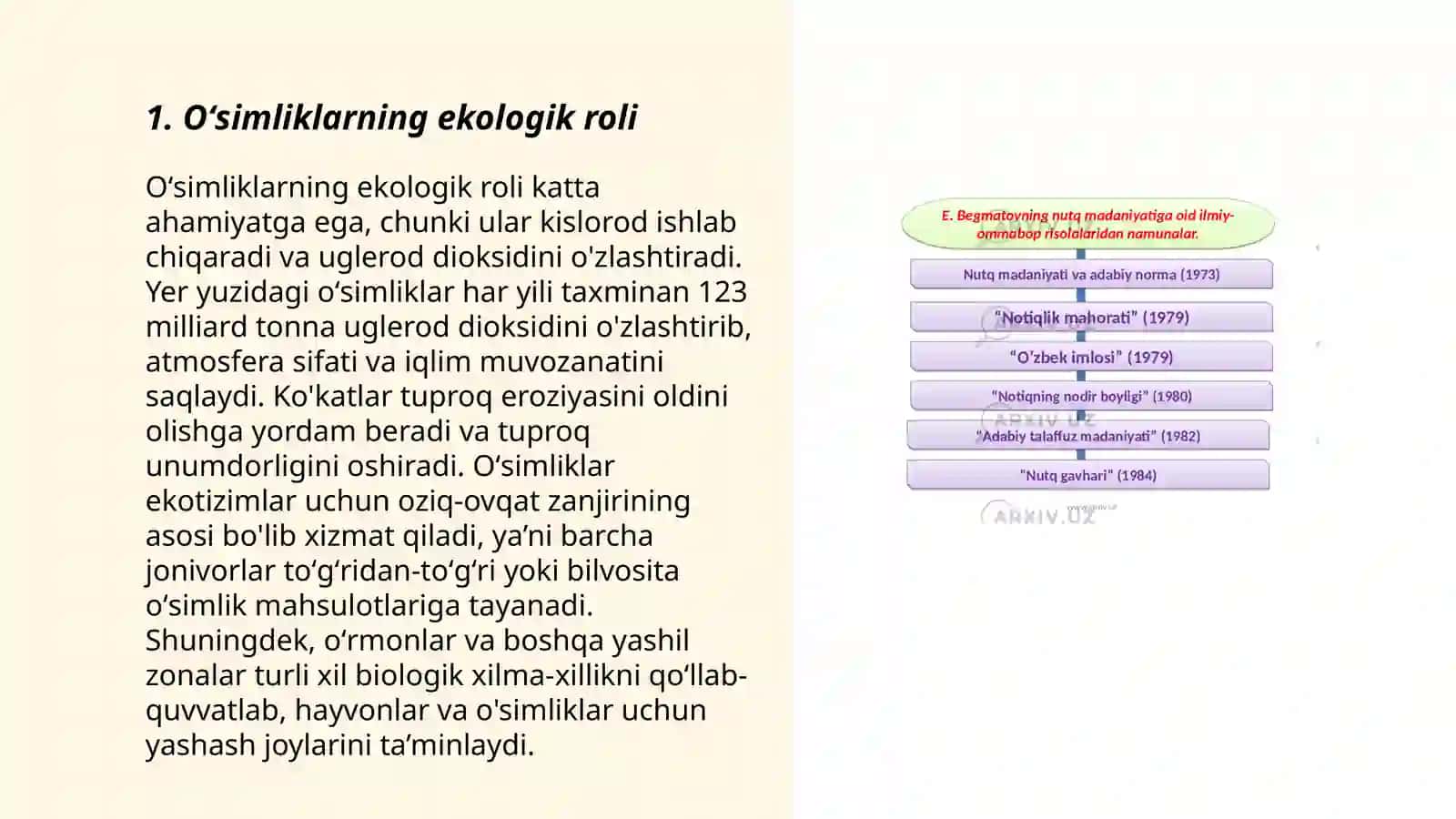 Oʻsimliklar dunyosi va ularni hayot tarzi haqidagi bililarni boyitish va tahlil qilish 3